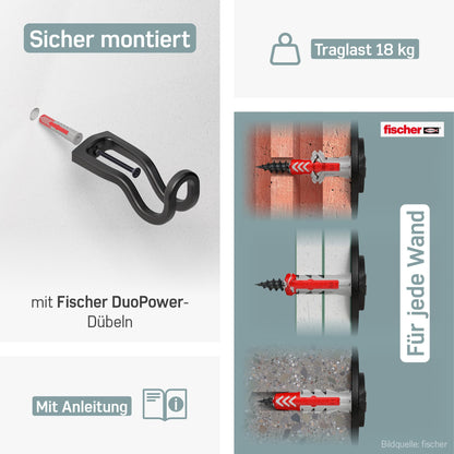 Borrow bike wall mount - road bike holder - frame and bike friendly up to 18 kg, minimalist - road bike wall mount horizontal