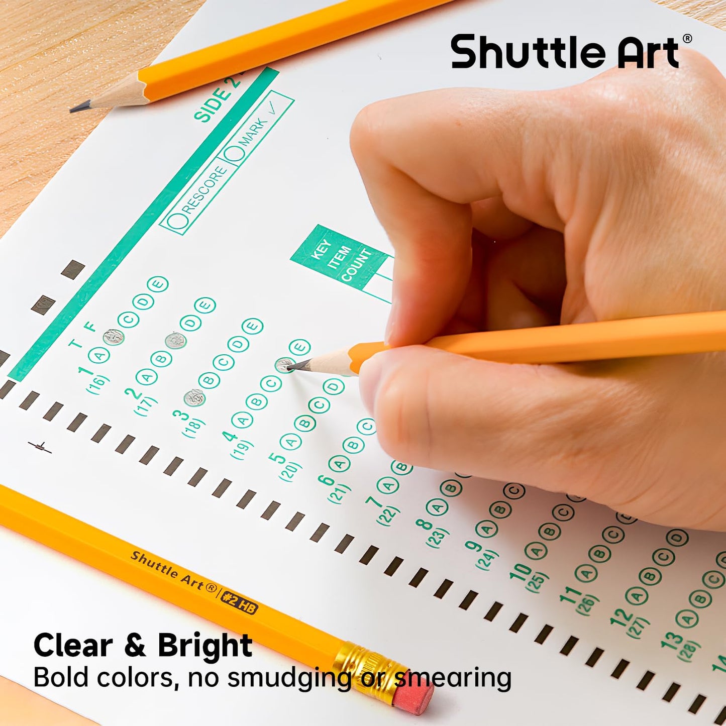 Shuttle Art HB pencils, 350 sharpened yellow pencils with eraser, graphite pencils in bulk packaging, classroom supplies for writing, drawing, and sketching.