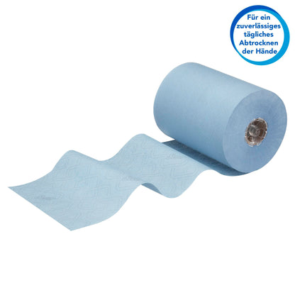 Scott Essential Slimroll 6696 Roll Paper Towels, 1-ply blue paper towels, made with EU Ecolabel-certified paper, 6 rolls x 190m (total 1,140m).