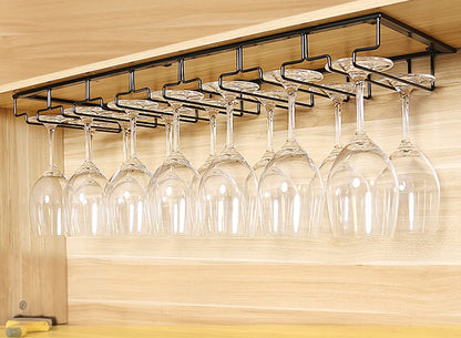 Amoyeri Glass Holder Stainless Steel Wine Rack Glass Holder with 4 Rows for 12 Glasses for Bar, Kitchen, Café