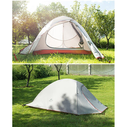 Naturehike Cloud-up 2 Ultralight Camping Tent for 2 People - Waterproof Double Layer Backpacking Tent 4 Seasons (Orange)