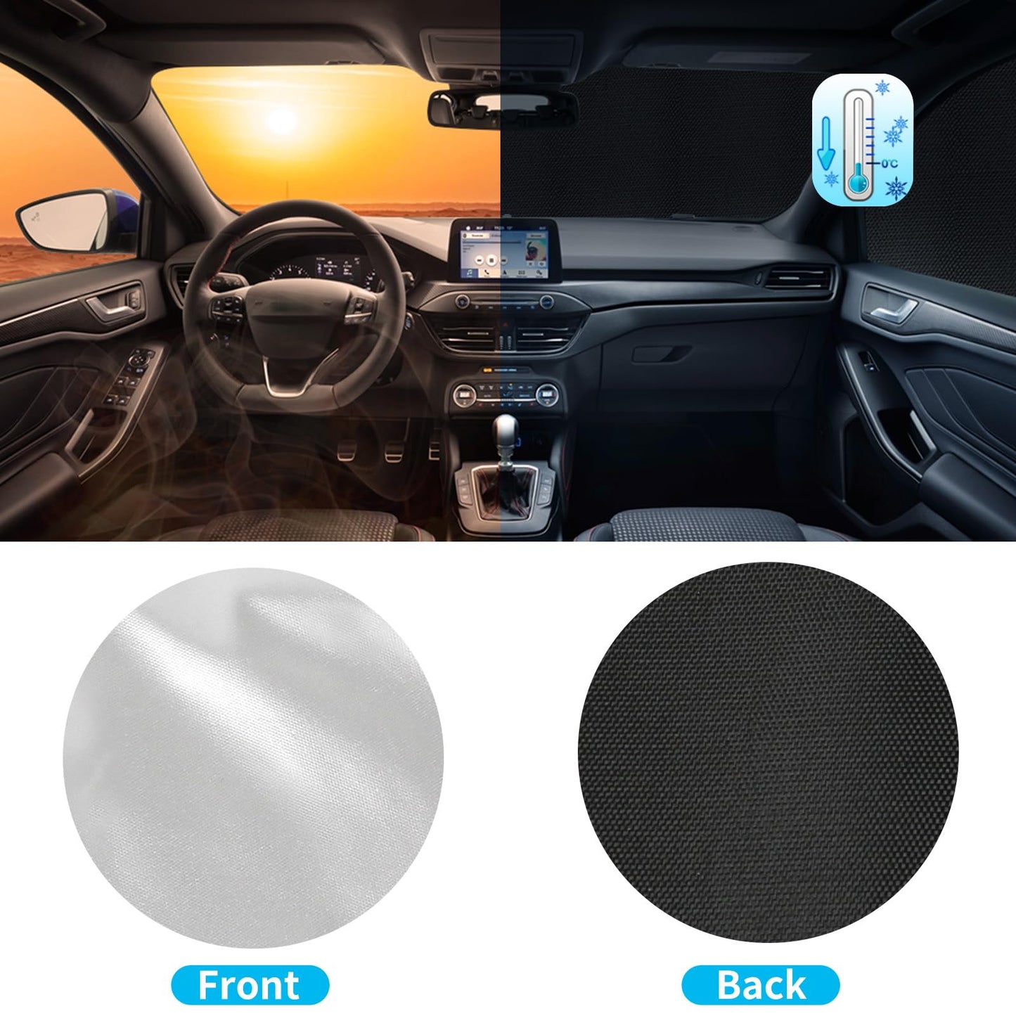 Windshield Wrap Cover Replacement for Mercedes Sprinter 2006-2018, Car Windshield Cover Replacement for VW Crafter 2006-2017, 600D Luxury Sunshade Waterproof Snow-Ice Protection