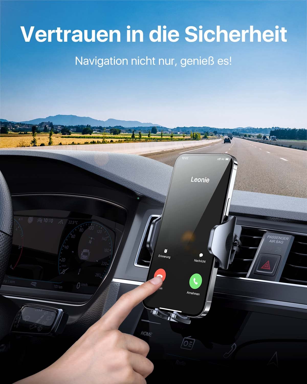 Andobil car phone holder vent [2025 newest vent clip] car phone mount [100% secure grip] 360° rotatable car mount accessory for iPhone 17 Pro Max Air 16 15 14 13 12 Galaxy S25 Ultra