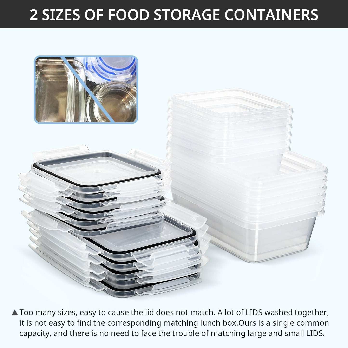 Hibisaws 12-piece food storage containers with lids are perfect for meal prep. They are freezer-safe, BPA-free, and 100% airtight. The set includes 6 x 1L and 6 x 0.5L containers, making it versatile for all your food storage needs.
