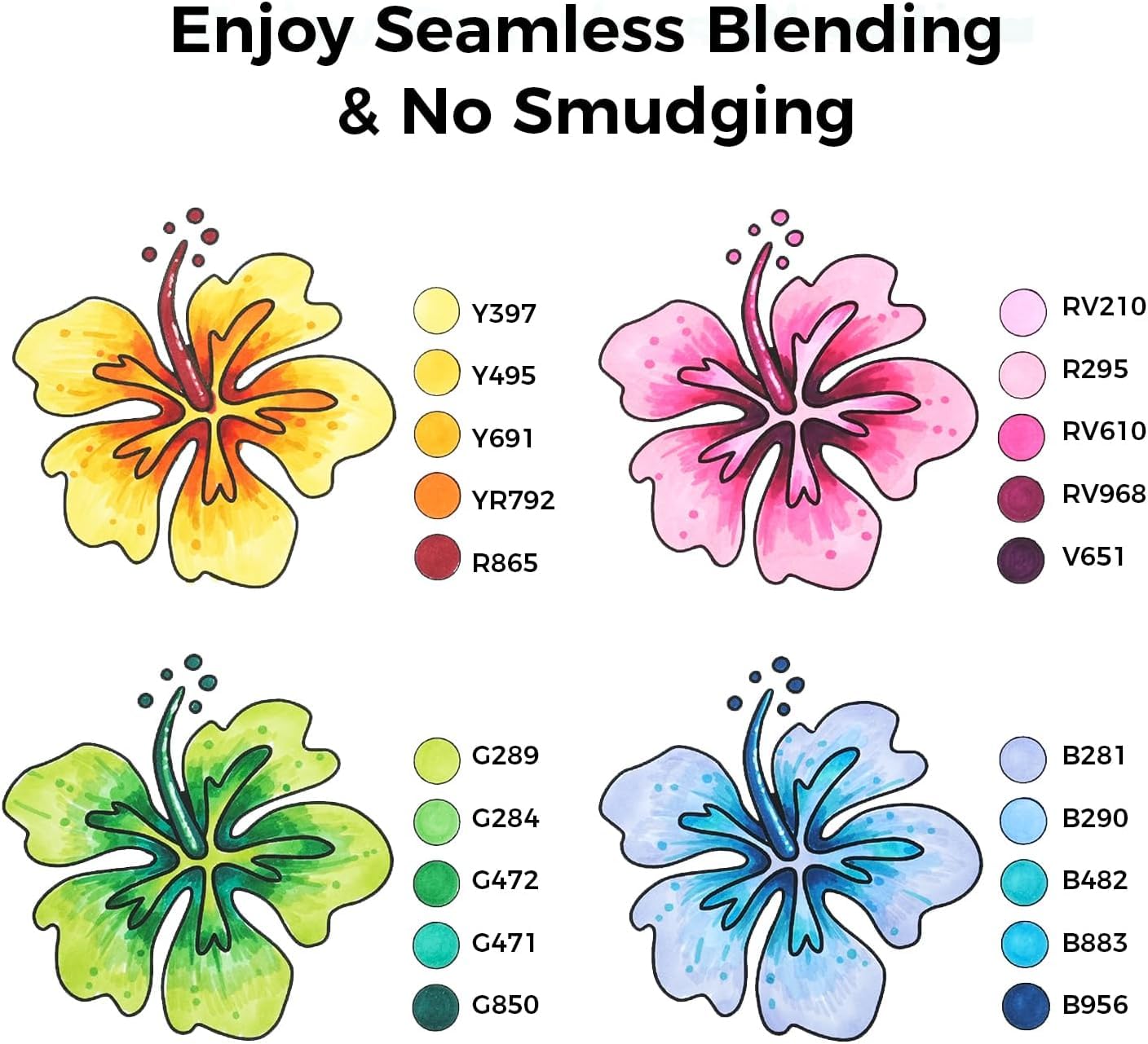 Ohuhu Marker Pen Set, Permanent Marker Set Chisel & Fine Double-Ended Art Sketch Twin Markers with Carry Bag for Painting, Coloring, Underlining, Ohuhu Series