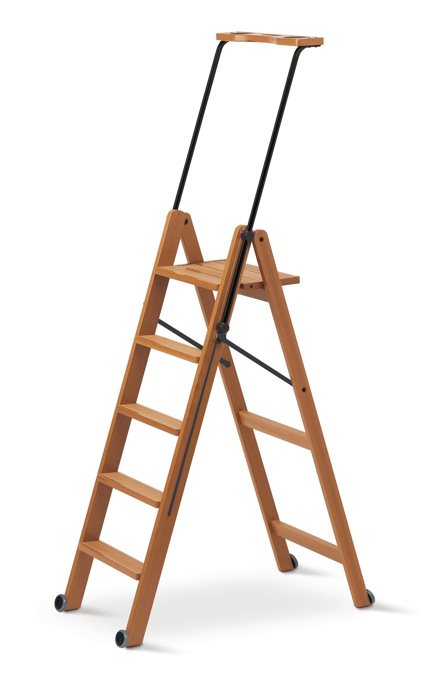 Arredamenti Italia Ladder 170/5 TUSCANIA; Wooden - 5 steps - collapsible - with safety system - Color: Cherry Wood AR-It the Heart of Wood