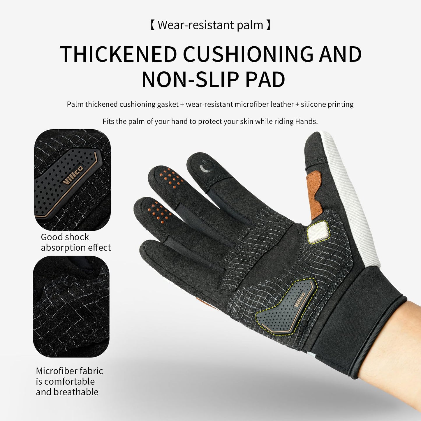 Vilico Motorcycle Gloves Summer, Motorcycle Gloves Men Women Touchscreen, Tactical Gloves for Airsoft Motocross Bike-Orange, Size M