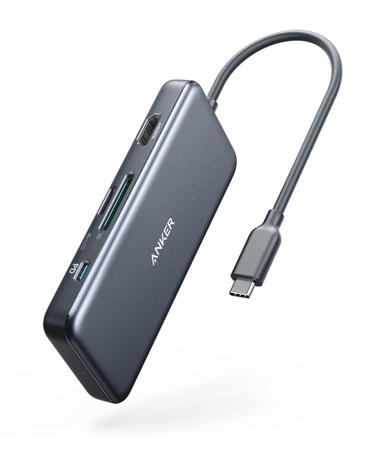 Anchor USB C Hub, 7-in-1 adapter with 4K HDMI, 100W power delivery, USB C, 2 USB A 5Gbps data ports, microSD & SD card slots. Compatible with MacBook Air, MacBook Pro, XPS, etc.