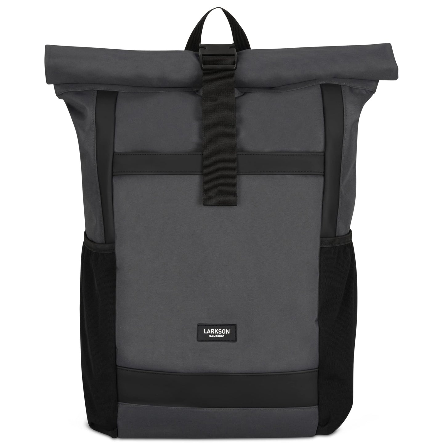 LARKSON Rolltop Backpack Men & Women Large Anthracite - No 2 - Daypack for School, College, Bike - 16 Inch Laptop Compartment for Work - Sustainable - Anti-Theft - Water-Resistant
