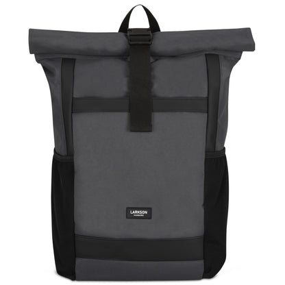 LARKSON Rolltop Backpack Men & Women Large Anthracite - No 2 - Daypack for School, College, Bike - 16 Inch Laptop Compartment for Work - Sustainable - Anti-Theft - Water-Resistant