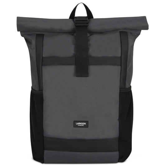 LARKSON Rolltop Backpack Men & Women Large Anthracite - No 2 - Daypack for School, College, Bike - 16 Inch Laptop Compartment for Work - Sustainable - Anti-Theft - Water-Resistant