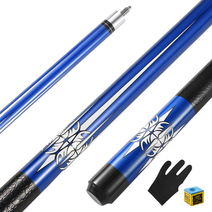 ASMPCUE Pool Cue, 58-inch billiard cue hardwood pool cue 13mm tips for professional billiards players, 1/2 cue sticks for billiards table sport (Blue)