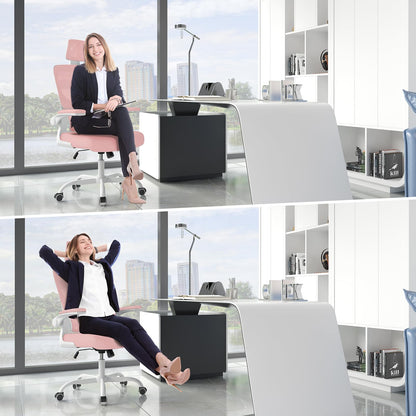 Naspaluro office chair, Ergonomic desk chair with adjustable headrest, armrests, dynamic lumbar support, swivel chair with breathable mesh cover for the home office, Pink.