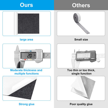 Self-adhesive felt gliders, 60x150 cm felt, furniture glider felt pads, Black-gray multipurpose adhesive glider mat tape, Strong felt adhesive tape for couch, table legs, chair furniture feet