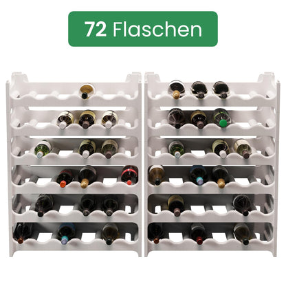 ARTECSIS stackable wine rack made of plastic for 72 bottles, sturdy bottle rack in restaurant quality, modular expandable, granite grey.