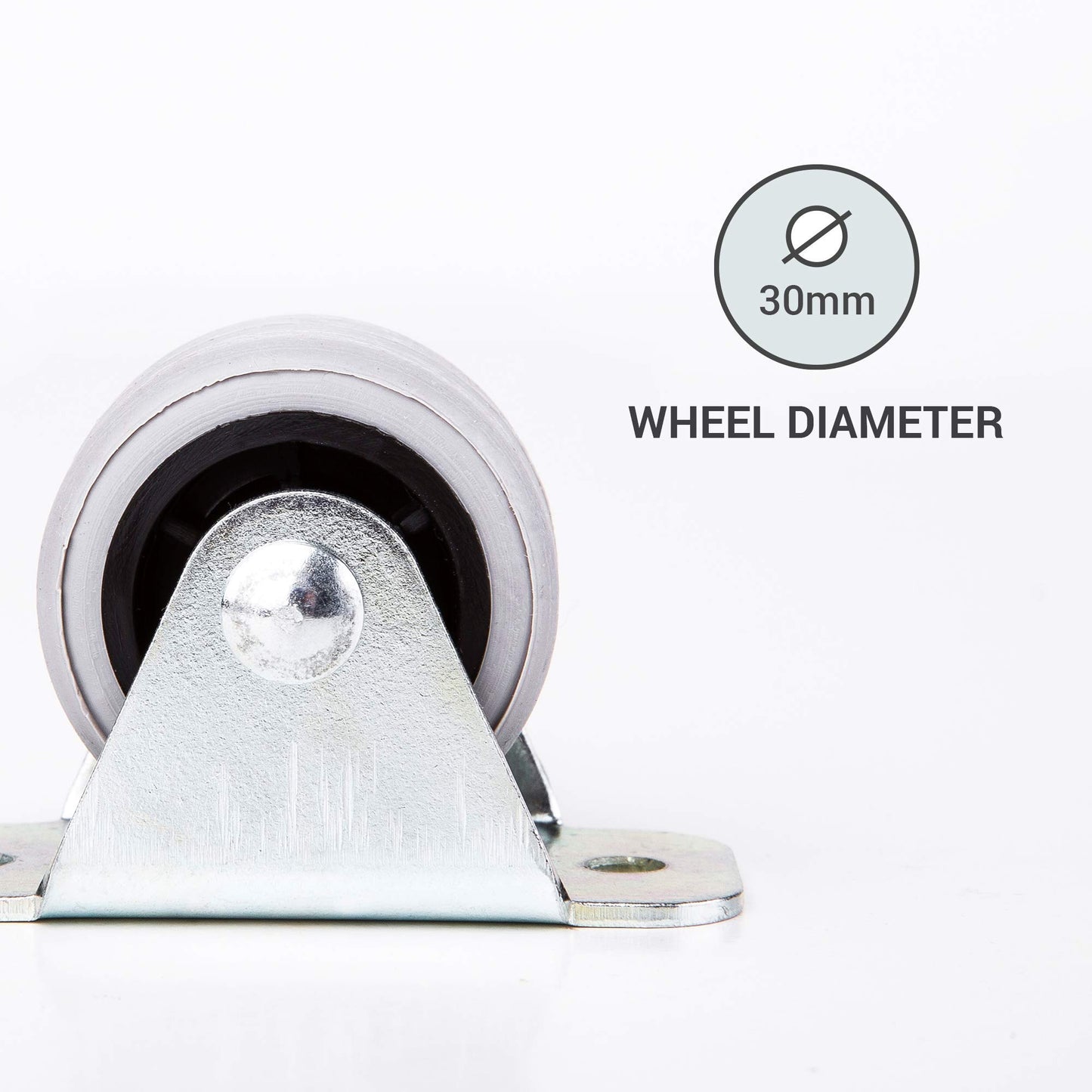 (Pack of 50) 30mm rubber wheel plastic swivel caster double rollers metal with plate furniture appliance & accessories small mini wheels set