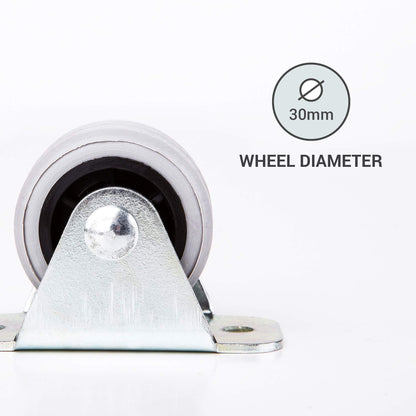 (Pack of 50) 30mm rubber wheel plastic swivel caster double rollers metal with plate furniture appliance & accessories small mini wheels set