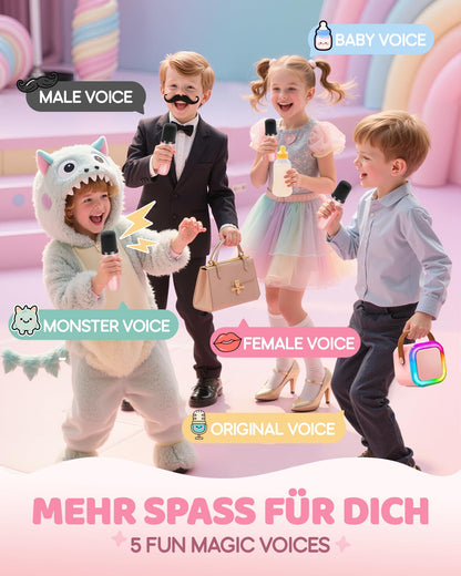Karaoke machine for kids, gift for girls 3-12 years, karaoke kids toy for girls 3-12 years, karaoke machine with 2 karaoke microphones for kids, pink