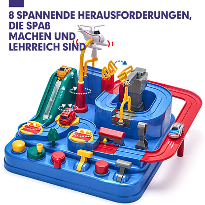 hahaland toys for 2 3 4 5 year olds, car toys for 2 year old boys girls, adventure car racing track set for kids, toy car gift for 2 3 4 5 year old boys