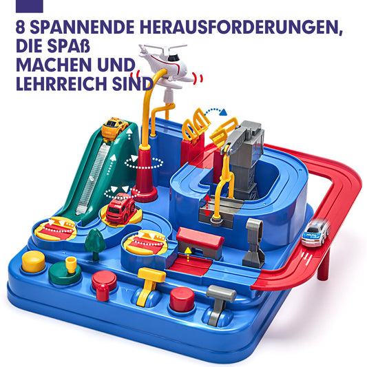 hahaland toys for 2 3 4 5 year olds, car toys for 2 year old boys girls, adventure car racing track set for kids, toy car gift for 2 3 4 5 year old boys