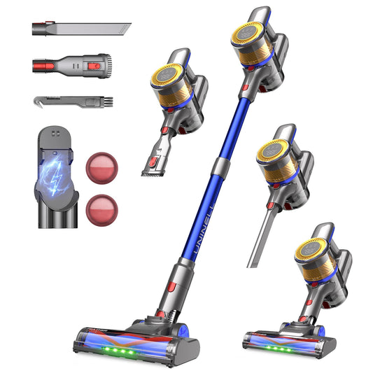 UNINELL Home UV1 Cordless Vacuum Cleaner 45000Pa/450W/60Min, with LED display, Anti-Tangle Brush, and super quiet operation. Ideal for carpet, hard floors, and pet hair.