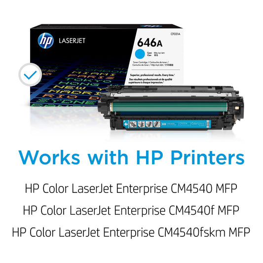 HP 646A CF031A Cyan Original LaserJet Toner Cartridge