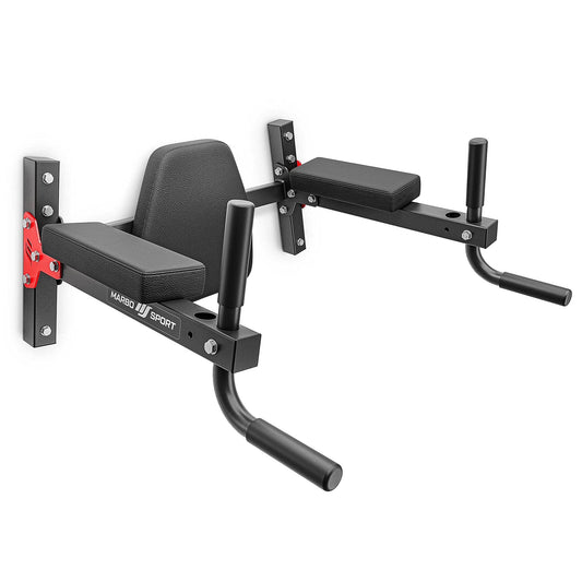 Marbo - Wall Mounted Dip Station - Dips Bars for Wall - Thick Padding, Adjustable Handles - Calisthenics Equipment, Home Gym - for Strength Training, Muscle Building Workout - MH-D101 2.0