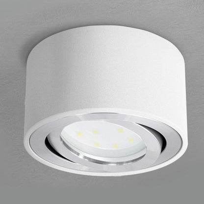 SSC-LUXon CELI-1W 4-piece set of LED surface-mounted spots in white round design - 4x surface-mounted spotlights flat swivelling with fourSTEP LED 4W warm white dimming without a dimmer.