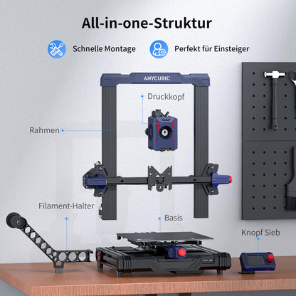 Anycubic Kobra 2 Neo 3D printer, 5 times faster high speed at 250mm/s, 3D printer with LeviQ 2.0 Auto-Leveling, new extruder and cooling system, print size 220x220x250mm