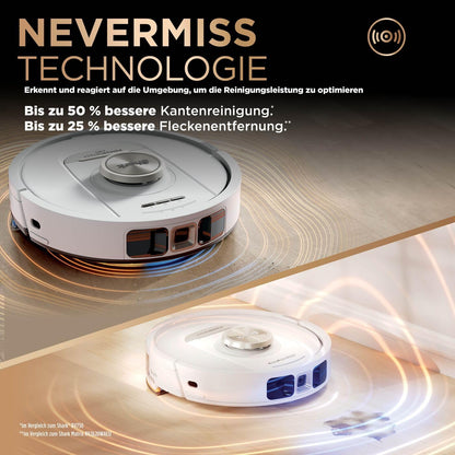 Shark PowerDetect 2-in-1 Vacuum & Mop Robot, NeverTouch Pro 60 Days, Self-Empty, Fill & Clean, 3D & LiDAR Nav, NeverStuck Obstacle Avoidance, App Control, White, AV2800ZEEUWH.