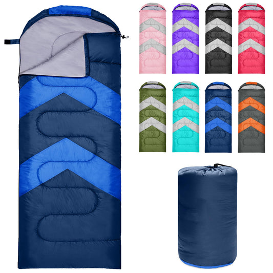 Sendte Schlafsack 3-4 Season for Outdoor Camping. Warm Single Adult Waterproof Lightweight Ultralight Sleeping Bag for Adult Kids Camping Hiking, Travel, Navy Blue.