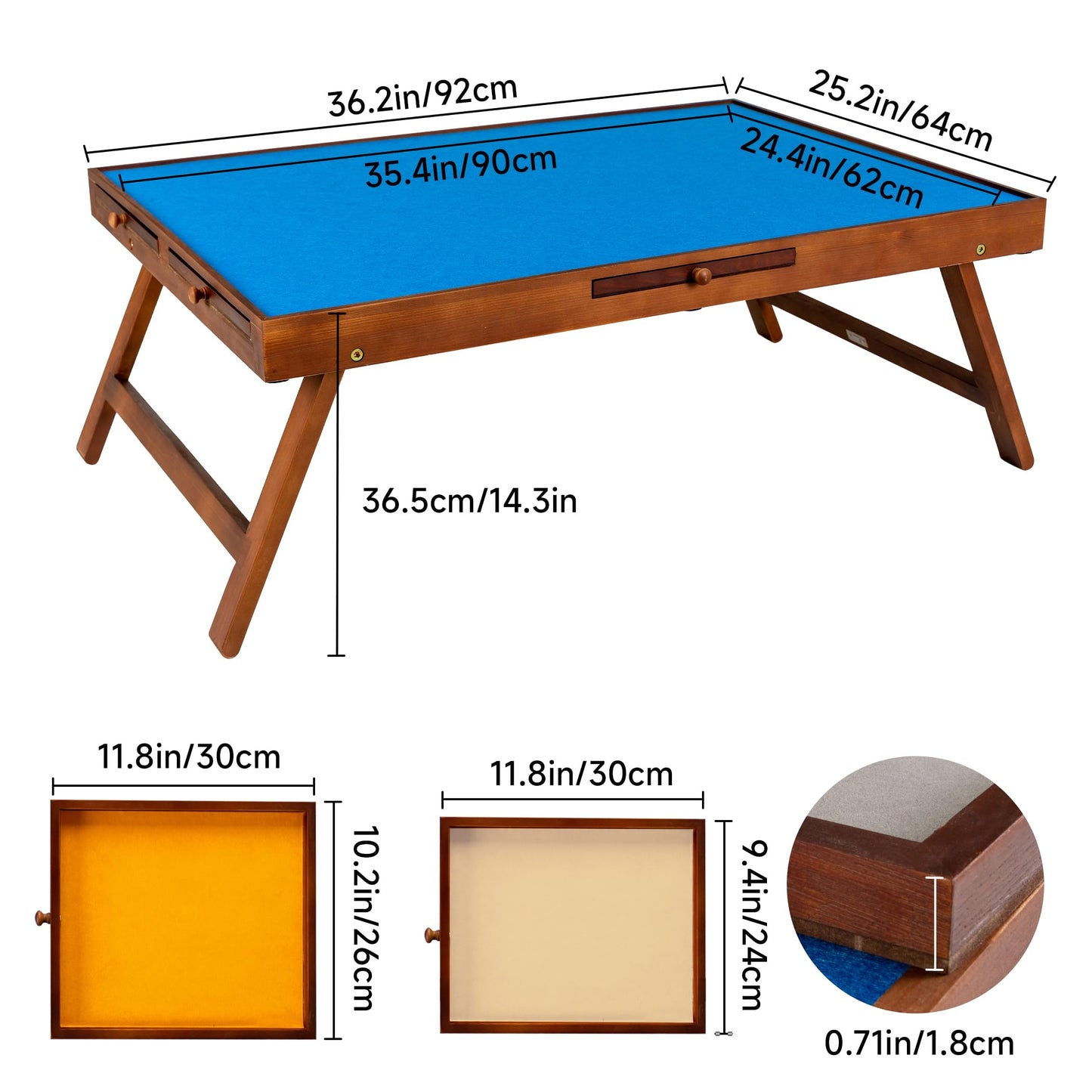 Tektalk puzzle table with foldable legs & tiltable stand, puzzle board with PP cover & 6 colorful drawers, suitable for 1500, 1000, 500 puzzle pieces.