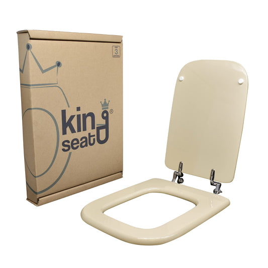King Seat toilet seat, Conca Ideal Standard series, made of certified MDF, Champagne color.
