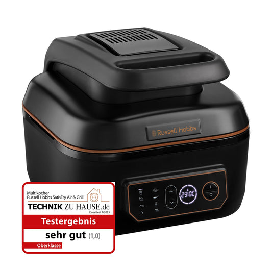 Russell Hobbs XL 5.5L Hot Air Fryer [Air Fryer/Grill/Multicooker] Rapid Air (dishwasher safe, top & bottom heating, no shaking, slow cooking, baking, frozen pizza Ø 30cm) SatisFry 26520-56