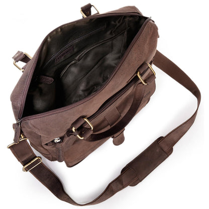 LEABAGS leather handbag for women I premium genuine leather shoulder bag I women's shoulder bag I women's bag I tote bag for work college school leisure I 36 x 37 x 10 cm I dark brown nature