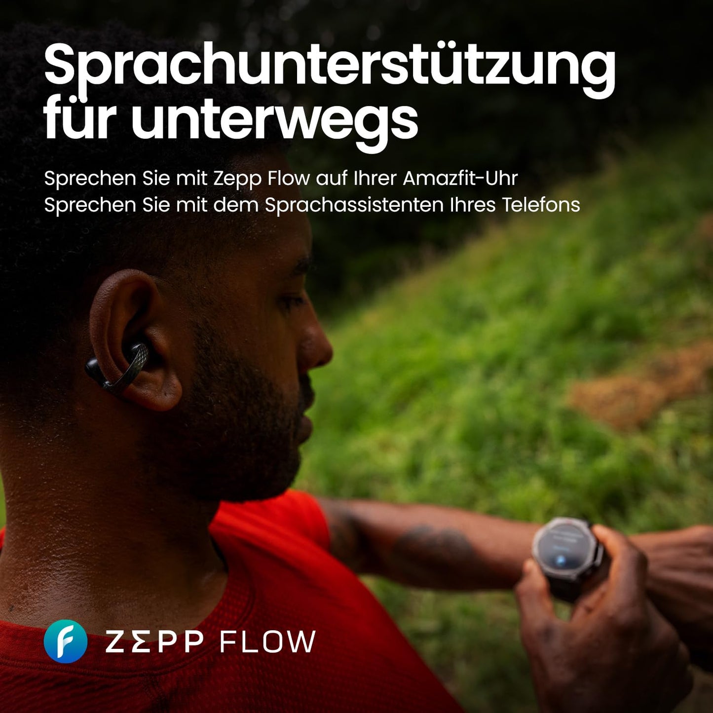 Amazfit Up Bluetooth Headphones, Wireless Open-Ear Earphones with Touch Control, IPX4 Water-resistant & Sweat-resistant, AI Noise Cancellation, Perfect for Sports & Running, Compatible with Android & iPhone