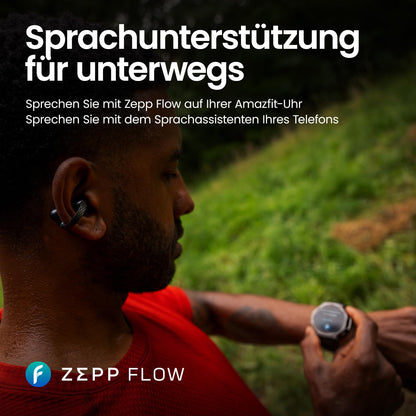 Amazfit Up Bluetooth Headphones, Wireless Open-Ear Earphones with Touch Control, IPX4 Water-resistant & Sweat-resistant, AI Noise Cancellation, Perfect for Sports & Running, Compatible with Android & iPhone