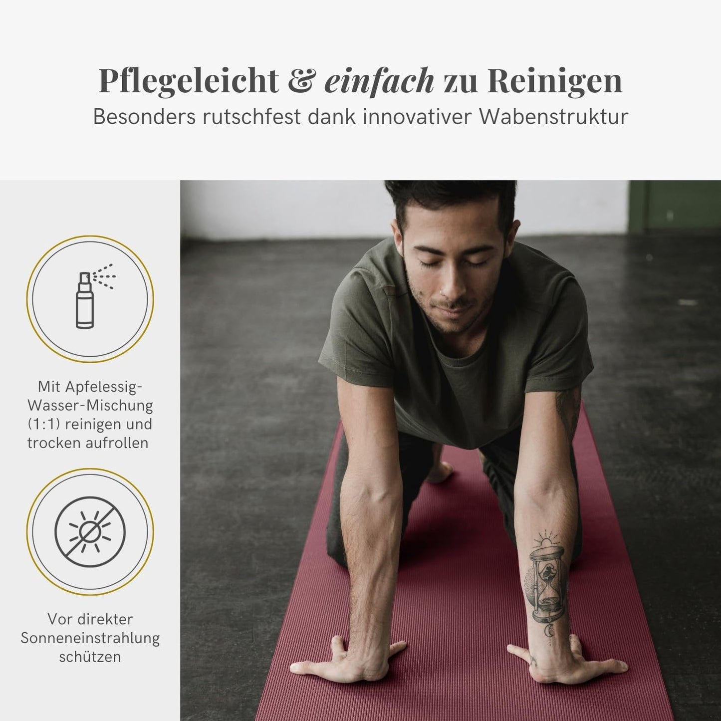 LOTUSCRAFTS® Yoga Mat Standard or XL, versatile for use as a yoga mat, exercise mat, gymnastics mat, fitness mat, non-slip yoga mat, sports mat, training mat, yoga mats, Pilates mat.