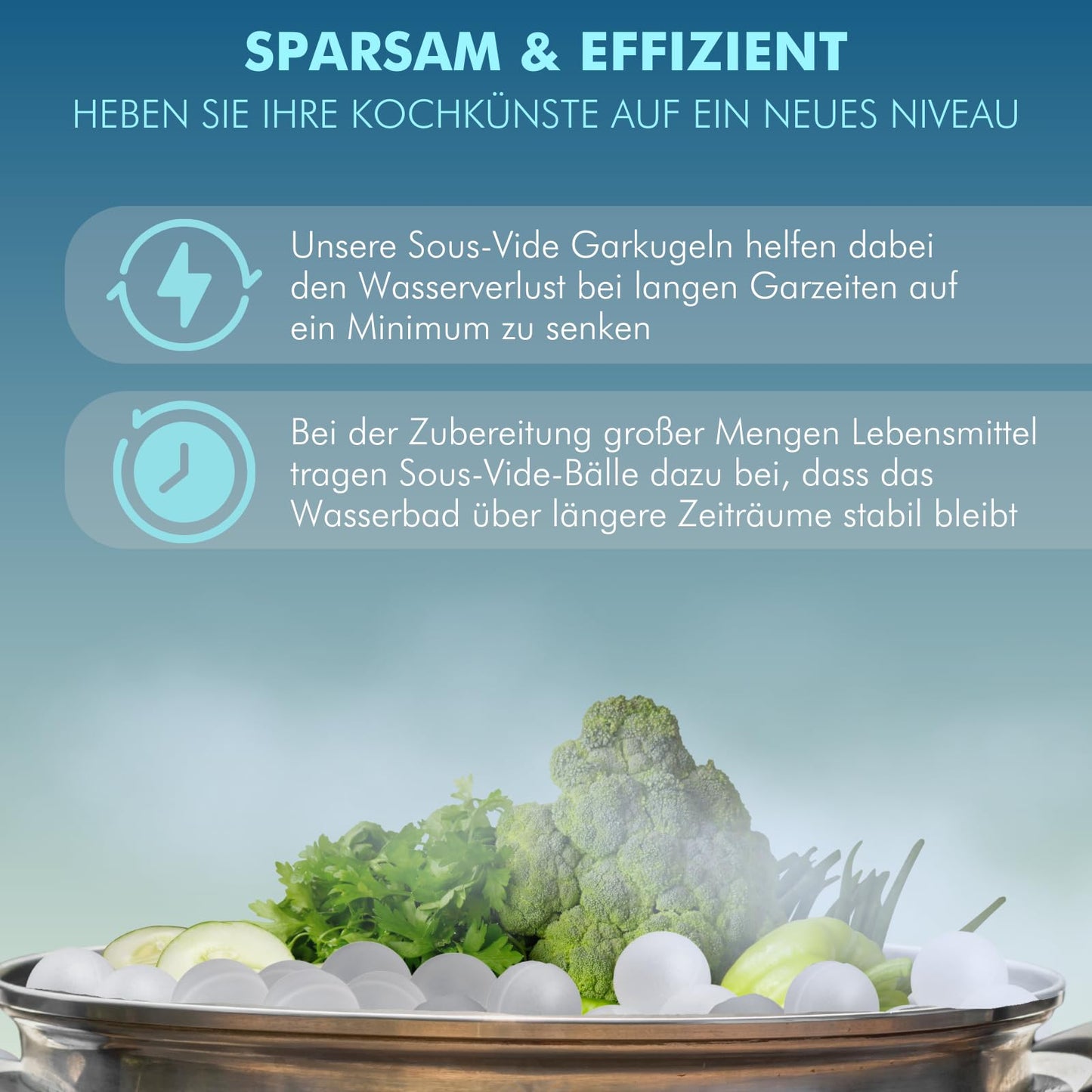 Yayago Sous-Vide Insulation Balls 250 Pieces I Insulation Ball Set BPA-free incl. Bag I For Sous Vide Cooker & Water Bath I Sous-Vide Balls for consistent temperature in cooking process I Ideal cooking accessory