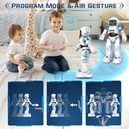 VATOS robot toys for kids aged 3-12 years - remote control robot, gesture control programmable RC robot toy dancing walking smart robot boys girls birthday gift