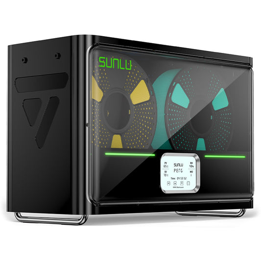 SUNLU Official Filament Dryer Box S4, 2025 Newest 4-Spool 3D Printer Filament Dryer, Upgraded 3 Circulating Fans/Auto Moisture Control/Fast Heating/Temperature Equalization, Black