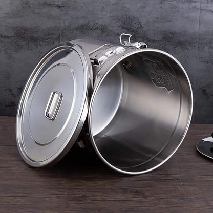 Loobiiny 12L grain container, airtight stainless steel container, 25 x 25 cm, metal airtight food storage containers.