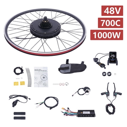 SABUIDDS 28" & 29" E-Bike Conversion Kit 1000 Watt Bicycle Motor Kit Electric Rear Wheel Brushless Hub Motor Kits Electric Bike Conversion Kit with LCD Display (for HL Plus 48V 13Ah Battery)