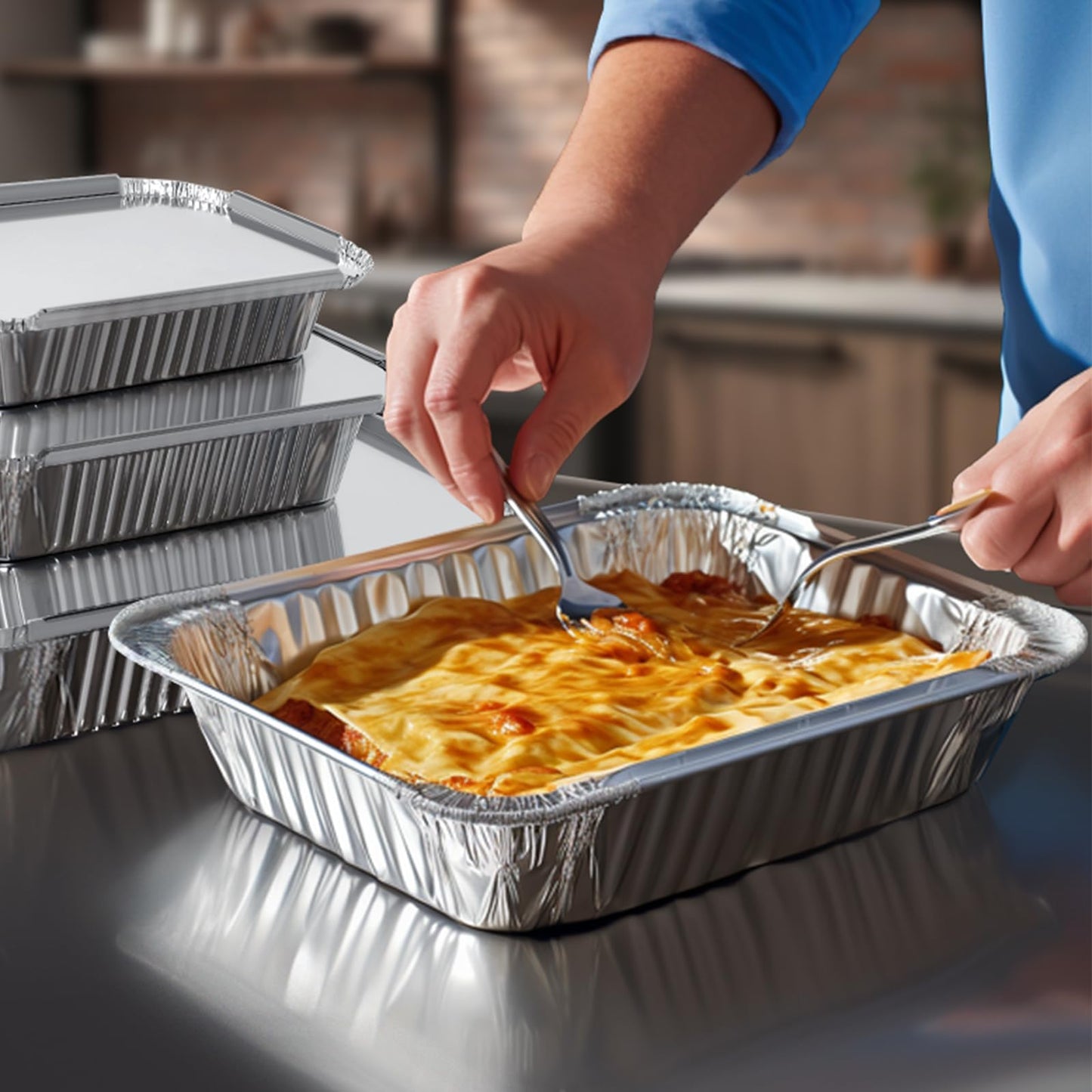 30pcs Aluminum Foil Grill Pans, Grilling Trays Aluminum 1750ml/700ml/410ml, Disposable Aluminum Pans With Lids, Reusable Aluminum Grill Pans For Cooking (Silver-255-30pcs/with lids)