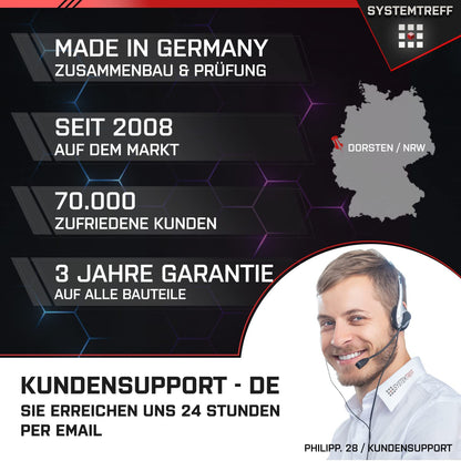 SYSTEMTREFF Gaming PC AMD Ryzen 7 5700X 8x4.6GHz | Nvidia RTX 5060 8GB DX12 | 1TB M.2 NVMe | 32GB DDR4 RAM | Windows 11 | WLAN Desktop Computer for Gamers, Gamers & Streamers