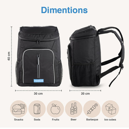 Modux 30L cooling backpack thermal backpack - Insulated cooler bag keeps food hot or cold - Perfect for camping, picnicking, and grilling cooler bag.