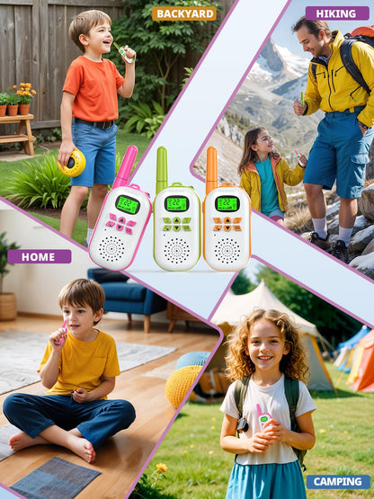 Inspireyes Rechargeable Walkie Talkie for Kids, 48-hour working time, 8 channels 2-way radio, gifts for boys girls, outdoor hiking camping, 3-12 years old toy.