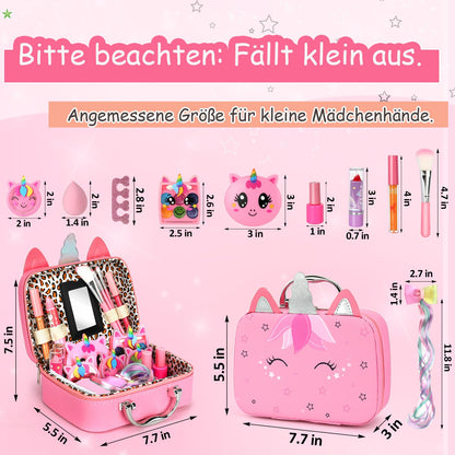 Children's makeup, makeup kit for girls, makeup toys - kids makeup set, makeup for children, makeup table gift toys for ages 3 to 12 years.