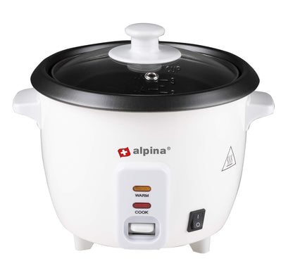 Alpina Rice Cooker - 0.6 liter - 300 watts - With cooking and keep warm indicator light - White