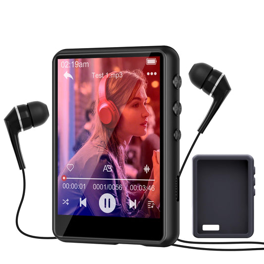 SWOFY 64GB MP3 Player Bluetooth 5.3 HiFi Music Player, 2.4-Inch Touchscreen MP3 Player with Speaker Recorder, FM Radio, supports 128GB mp3 Player Kids (Gray)